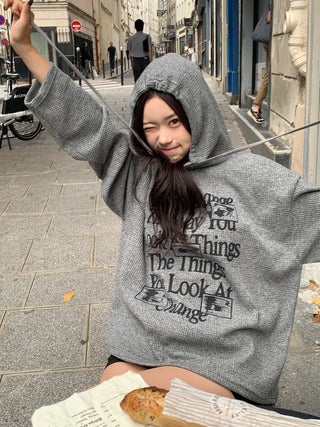 Lettering Hooded Oversized T-Shirt (4 colors)