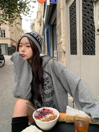 Lettering Hooded Oversized T-Shirt (4 colors)