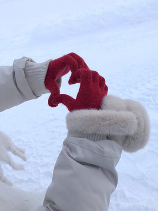 [Smartphone Compatible] Knit Gloves