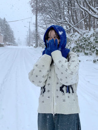 Button-up knit balaclava