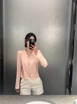Tie jacket & blouse set