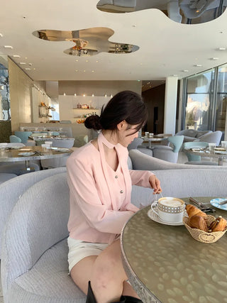 Tie jacket & blouse set