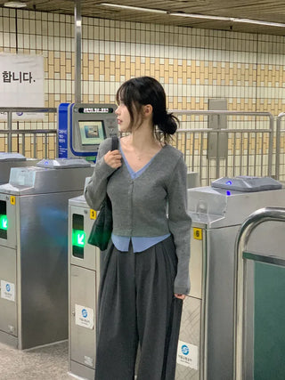 [4 colors] Pleated wide-leg slacks