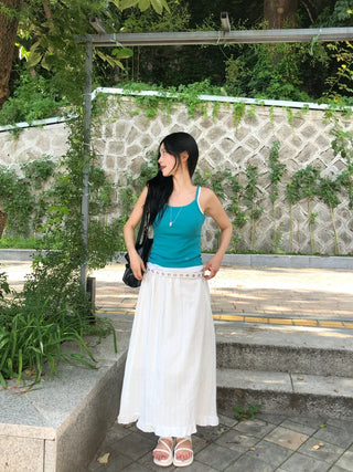 [6 colors] Pendant Rib Sleeveless