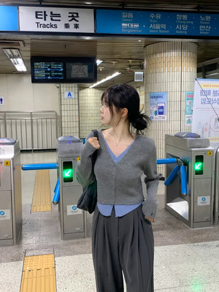 Day layered knit cardigan