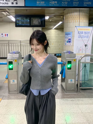 Day layered knit cardigan