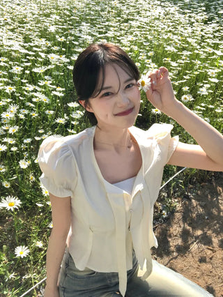 Day Ribbon Puff Blouse