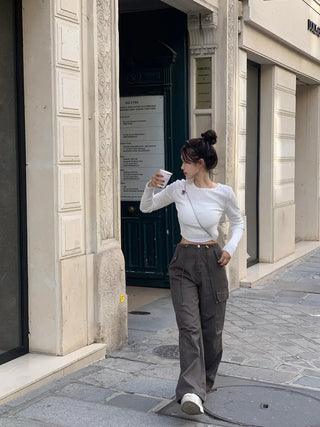 Cotton string cargo pants (3 colors)