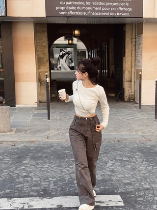 Cotton string cargo pants (3 colors)