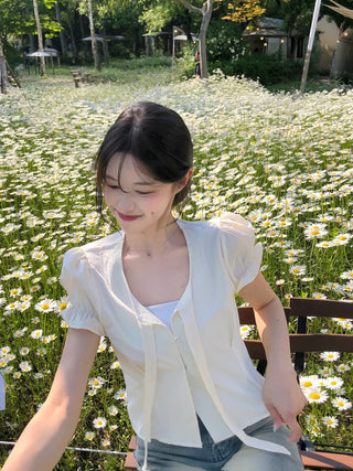 Day Ribbon Puff Blouse