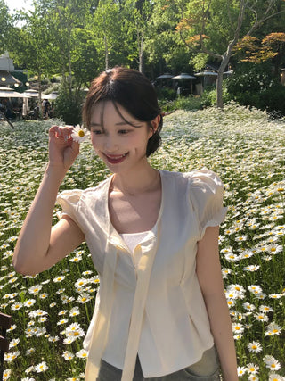 Day Ribbon Puff Blouse