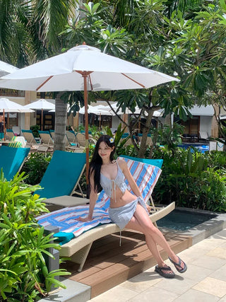 [3pcs] Frill Wrap Bikini Set