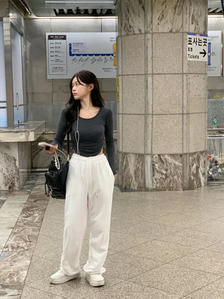 Slim Shirred Cropped T-Shirt (8 colors)