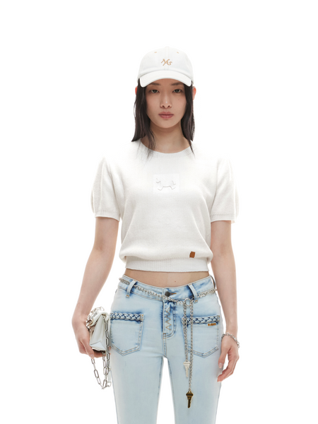 Milk White Pony Knit Tee