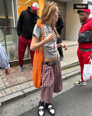 (ORIGINAL) Tartan Check Half Wide Easy Pants