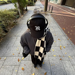 Border check scarf