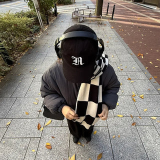 Border check scarf
