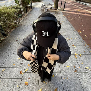 Border check scarf