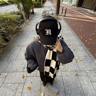 Border check scarf