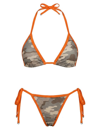 Calm Tide Triangle Bikini Top Washed Camo