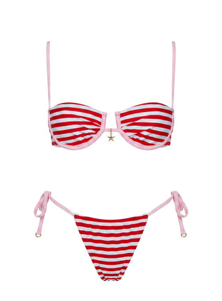 Heatwaves Underwire Bikini Top Red / Pink Stripe