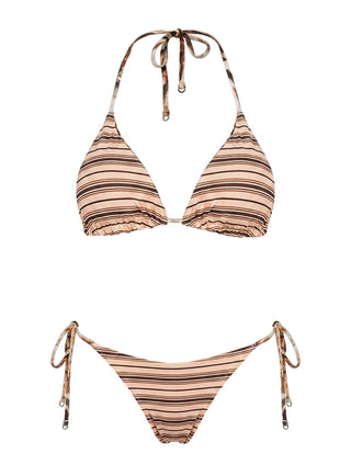 Jenner Reversible Triangle Bikini Top Tiger / Stripe