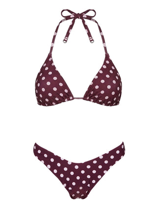 Edita Cheeky Bikini Bottoms Wine / Pink Polka