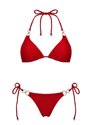 Coastal Chaos Tie Side Bikini Bottoms Red