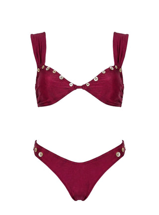 Endless Weekend Shell Detail Bikini Bottoms Plum