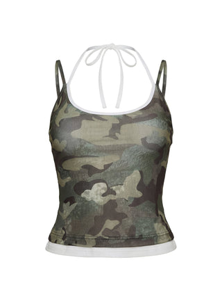 Piera Layered Cami Top Camo