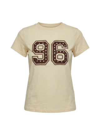 96 Charm Studded Graphic Baby Tee Yellow