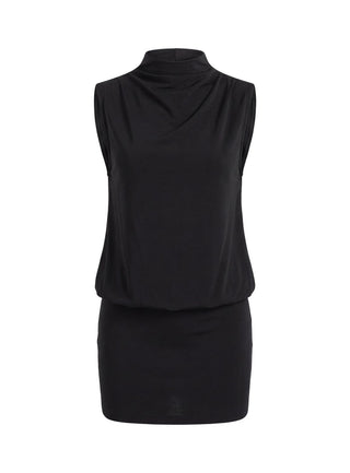 Adisonn High Neck Backless Playsuit Black