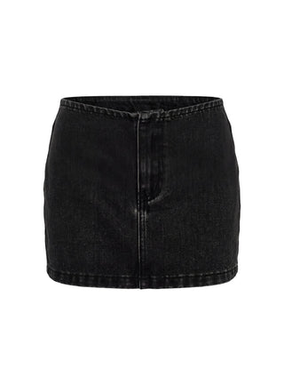 Adoriah No Waist Micro Mini Skirt Washed Black