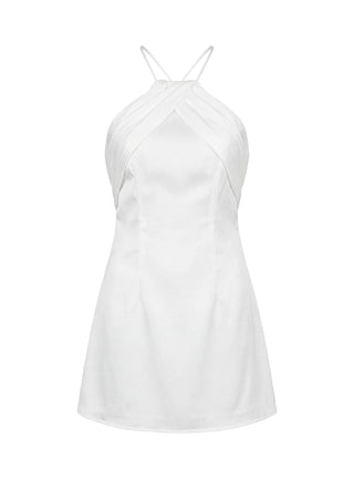 Amberlee Ruched Mini Dress White