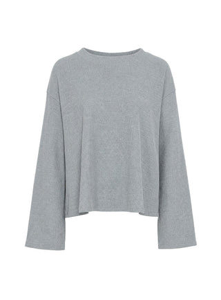 Arlla Waffle Jersey Long Sleeve Top Grey