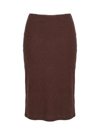 Baseline Rib Midi Skirt Chocolate