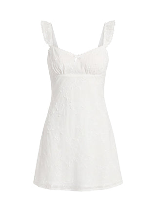Beacall Embroidered Mini Dress White