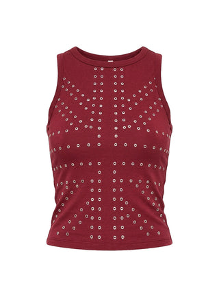 Carlianna Studded Top Burgundy