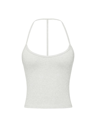 Cecilly Trim Racerback Top Grey Marle