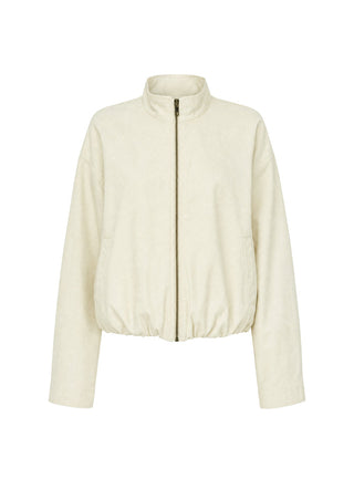 Chayden Cropped Canvas Bomber Jacket Cream