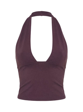 Daily Define Halter Tank Top Aubergine