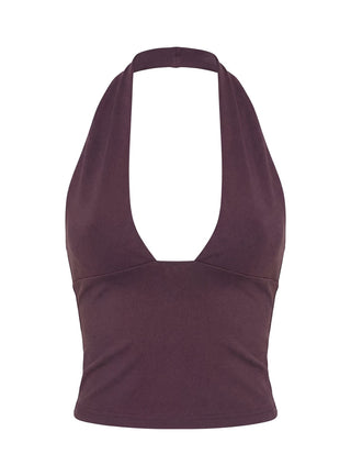 Daily Define Halter Tank Top Aubergine