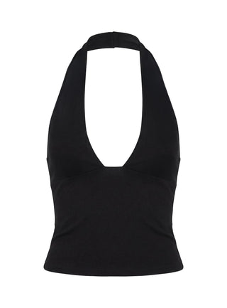Daily Define Halter Tank Top Black