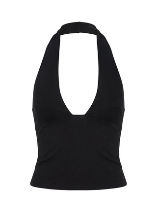 Daily Define Halter Tank Top Black