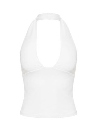 Daily Define Halter Tank Top White