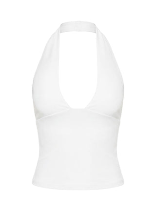 Daily Define Halter Tank Top White