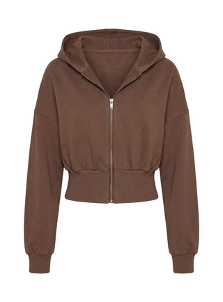 Daytime Cropped Blouson Hoodie Cocoa