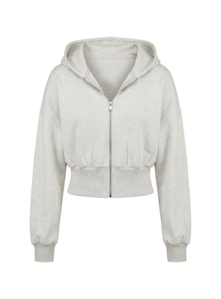 Daytime Cropped Blouson Hoodie Snow Marle