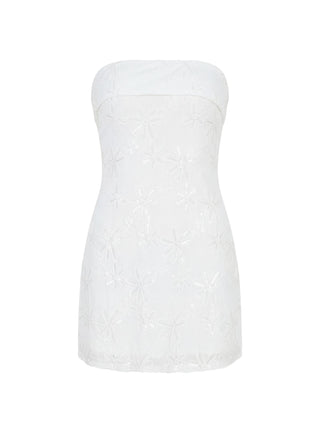 Graces Strapless Mini Dress White