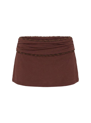 Jannelle Foldover Mini Skort Brown